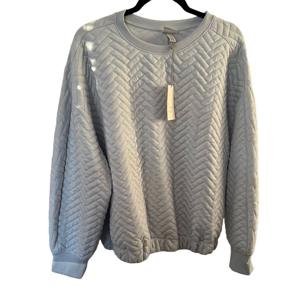 A new day Quilted Crewneck sweatshirt - light blue - Picture 4 of 9
